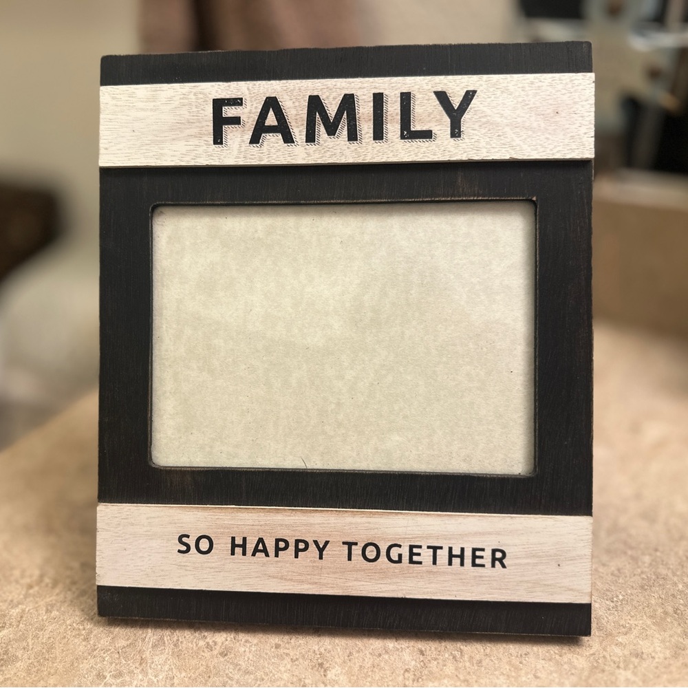 FAMILY So Happy Together Heavy Wooden 5x7 Photo Frame